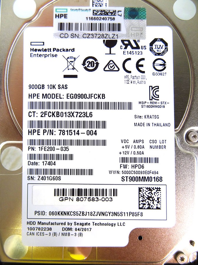 HP 787647-001 MSA 900GB 12G SAS 10K SFF - J9F47A