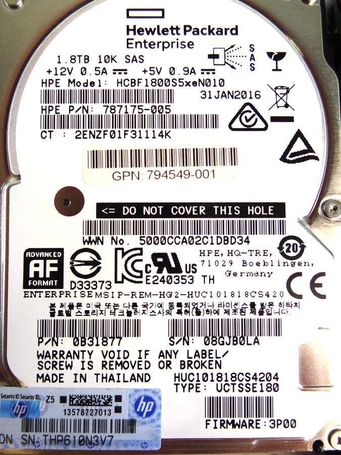 HP 793135-001 3PAR M6710 1.8TB 6G SFF - K0F26A