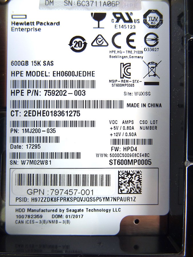 HP 797536-001 600GB SAS 12G LFF 15K HD *New Sealed* - 797283-B21