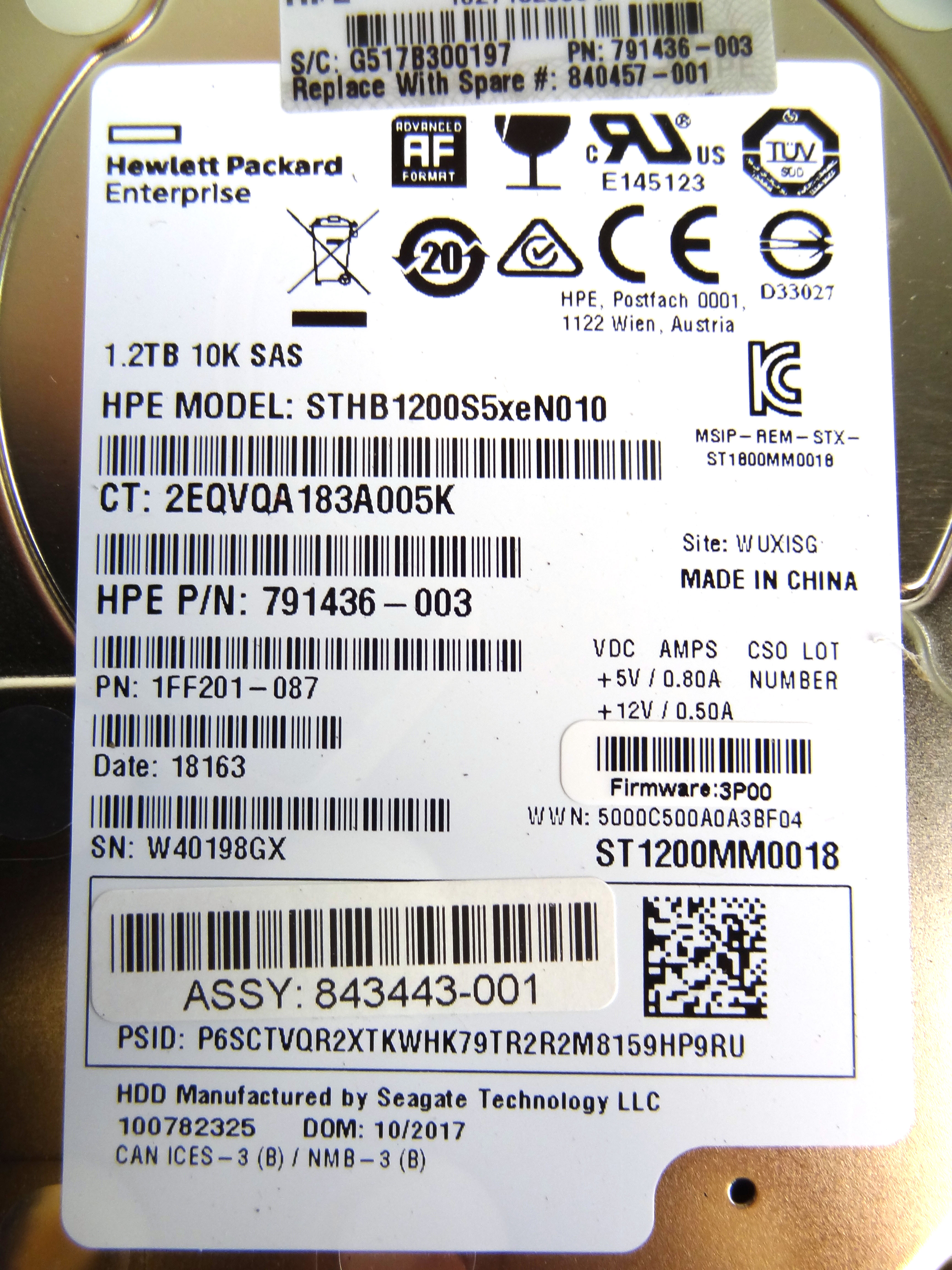 HP 840457-001 3PAR M6710 1.2TB SAS 10K SF HARD DRIVE - E7X49A | eBay