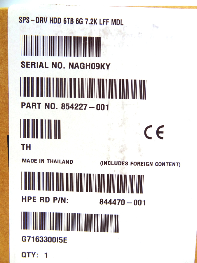 HP 854227-001 8TB 6G 7.2K LFF SATA 512E NHP *New Sealed* - 852132-B21