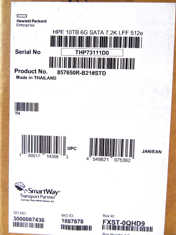 HP 857650-B21 10TB 6G SATA 7.2K LFF HARD DRIVE *HP Renew* - 857968-001