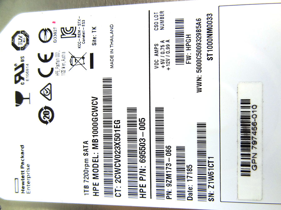 HP 862128-001 1TB SATA LFF 6G 7.2K MDL SC - 861691-B21