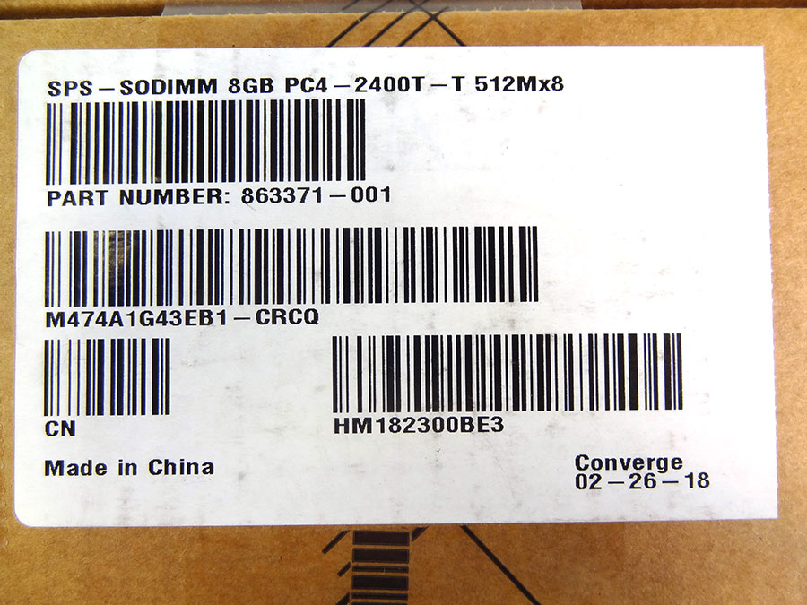 HP 863371-001 8GB (1X8GB) ECC DDR4-2400 *New Sealed* - 863951-B21