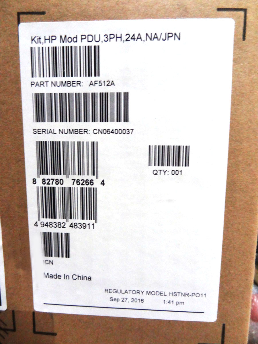 HP AF512A 3 PHASE PDU 200-240V 24A *New Sealed* - 417587-D71