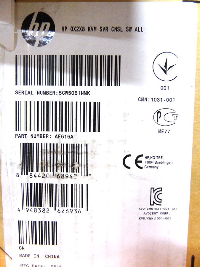 HP AF616A 0X2X8 KVM SERVER CONSOLE SWITCH - 513735-001, 517690-001