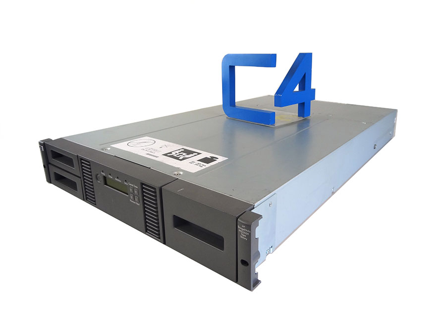 HP AJ034A 19.2TB/38.4TB STORAGEWORKS MSL2024 LTO-4 ULTRIUM 1840 2U FC RM TAPE LIBRARY - 407351-002