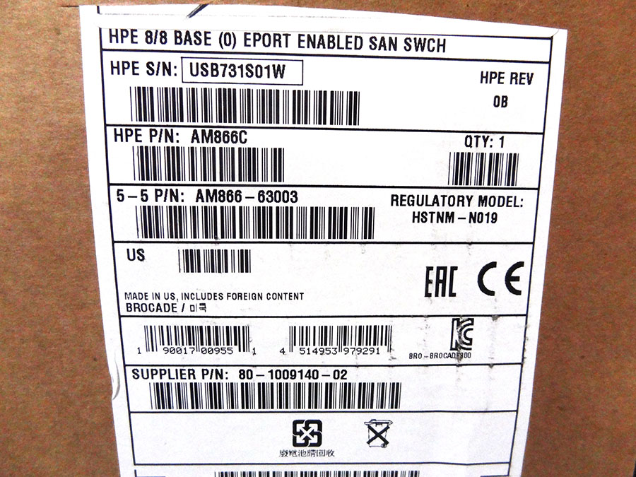 HP AM866C HPE 8/8 BASE SAN SWITCH *NEW SEALED* - 492290-003