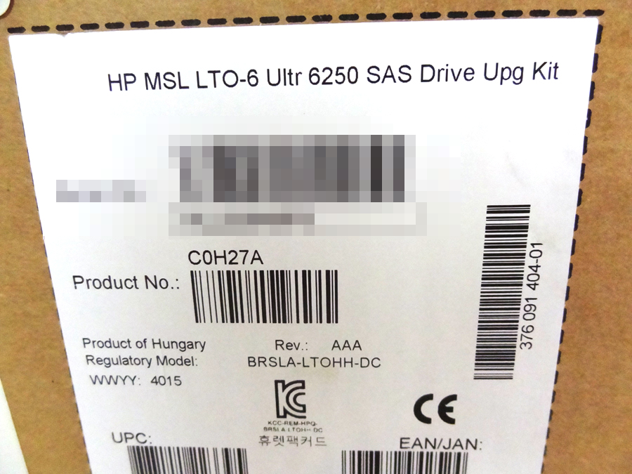 HP C0H27A HP MSL LTO-6 ULTR 6250 SAS DRIVE