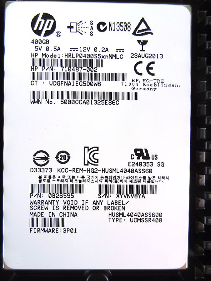 HP C8R69A 3PAR 4X400GB 6GB (4x 727404-001) *New Sealed*