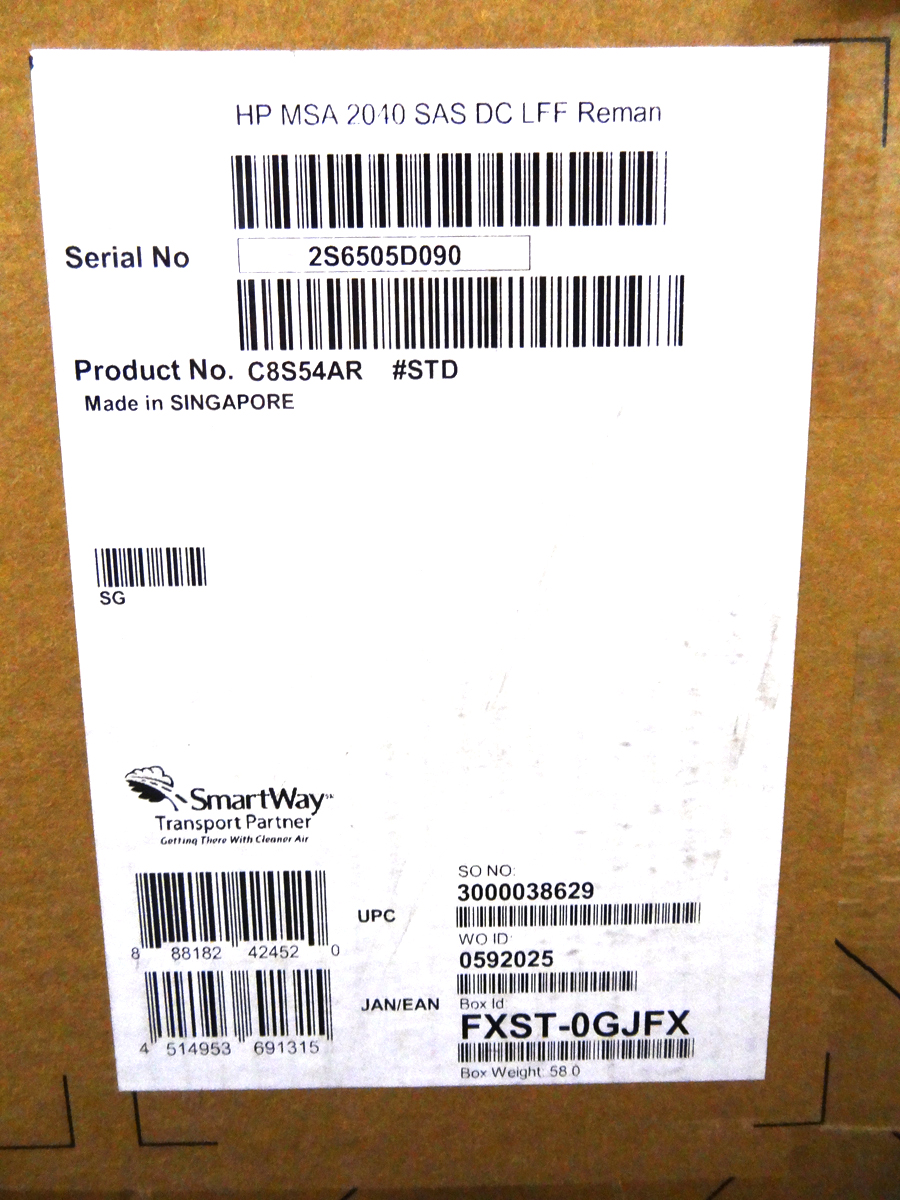 HP C8S54A MSA 2040 SAS DC LFF STORAGE ENCLOSURE - SEALED HP RENEW