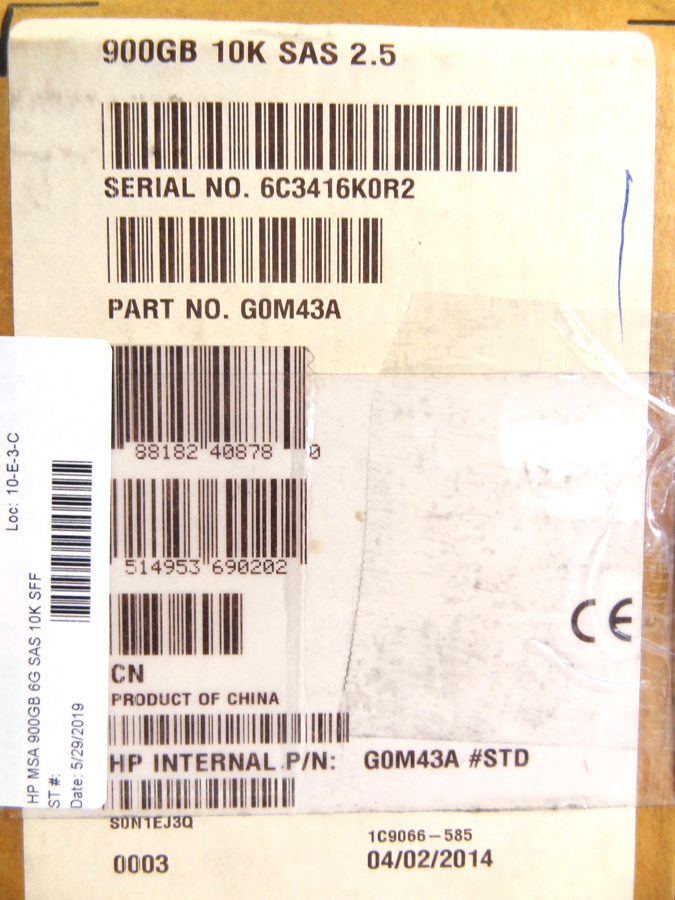 HP G0M43A MSA 900GB 6G SAS 10K SFF *New Sealed* - 757349-001