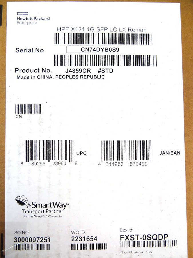 HP J4859C PROCURVE GIGABIT LX-LC Transceiver *HP Renew*- J4859-69301