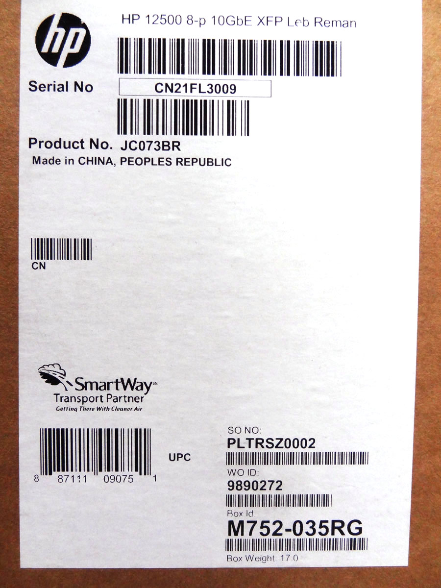 HP JC073B A12500 8-PORT 10-GBE XFP LEB MODULE *New Sealed* - JC073A, JC073-61101, JC073-61201