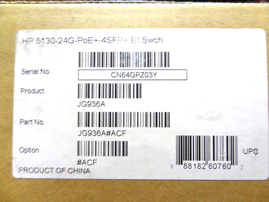 HP JG936A 5130-24G-POE+-4SFP+ EI SWITCH *New Sealed* - JG936-61001