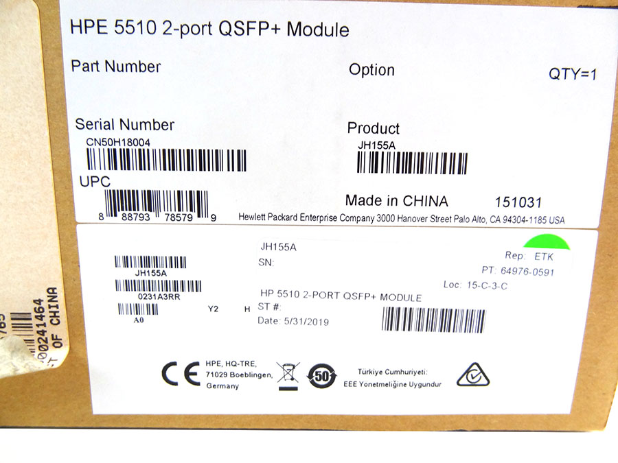 HP JH155A 5510 2-PORT QSFP+ MODULE - JH155-61001 