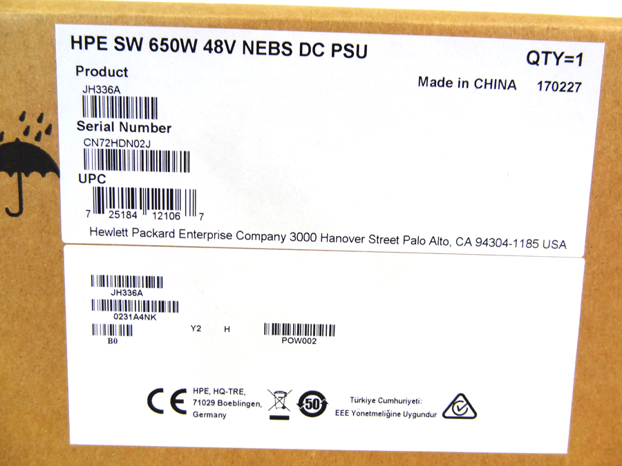 HP JH336A 650W 48V HOT PLUG NEBS POWER *New Sealed* - JH336-61001