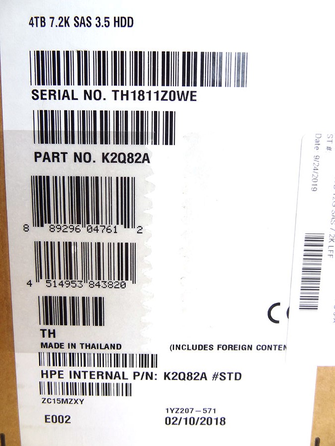 HP K2Q82A MSA 4TB 12G SAS 7.2K LFF *New Sealed* - 871679-001