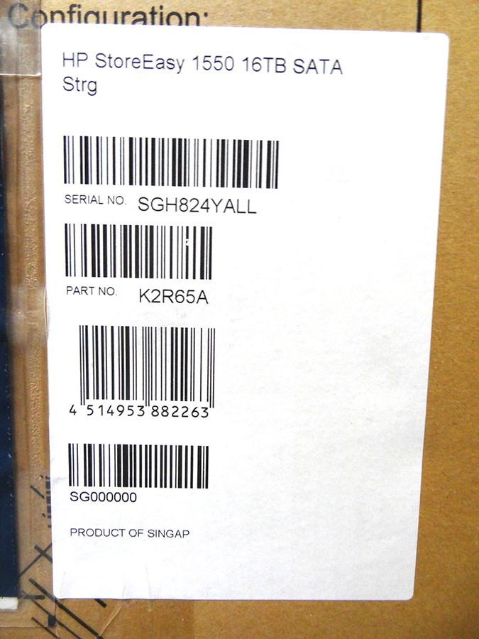HP K2R65A STOREEASY 1550 3.5INCH 16TB SATA *New Sealed* 