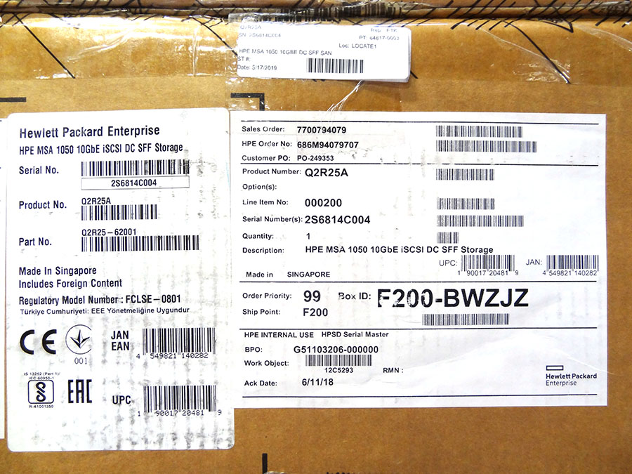 HP Q2R25A MSA 1050 10GBE DC SFF SAN *New Open Box* 