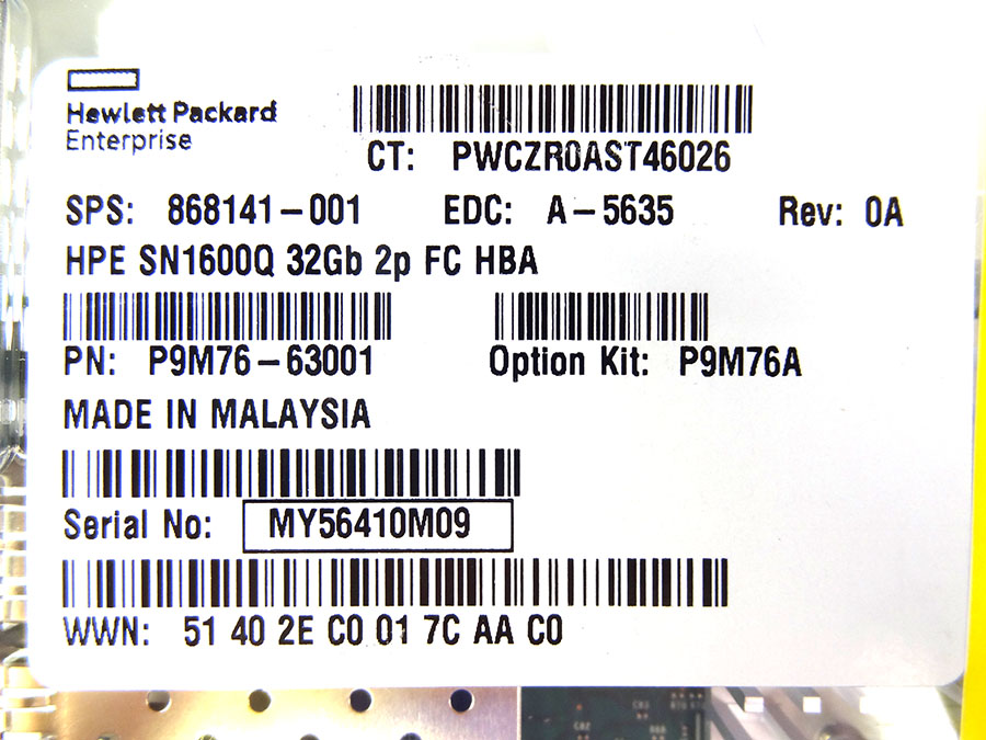 HP QLE2742-HP SN1600Q 32GB DUAL PORT FC HBA *New Bulk* - 868141-001, P9M76A 