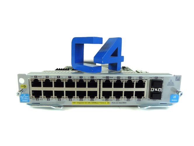 HP J9536A 20 PORTS GIGABIT ETHERNET - 10BASE-T POE+/2 PORT 10GBE SFP+ V2 ZL EXPANSION MODULE