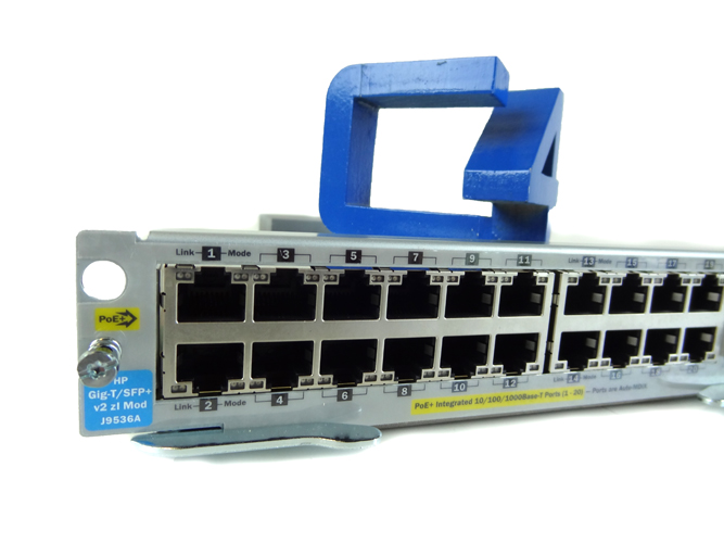 HP J9536A 20 PORTS GIGABIT ETHERNET - 10BASE-T POE+/2 PORT 10GBE SFP+ V2 ZL EXPANSION MODULE