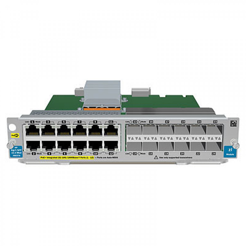 HP J9637A 12-PORT GIG-T POE+ / 12-PORT SFP V2 ZL MODULE