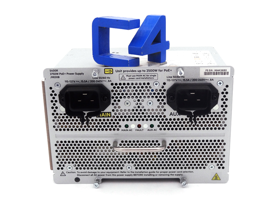 HP J9830B POWER SUPPLY 5400R 2750W POE+ Z2 - J9830-61101, J9830A