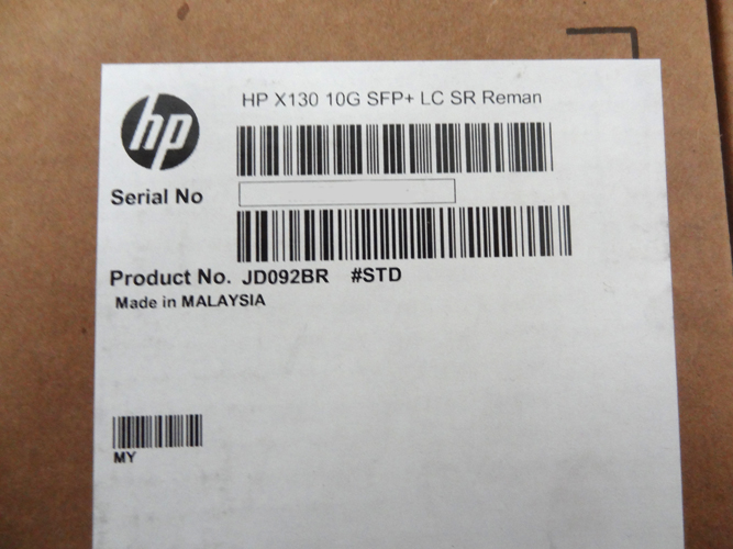 HP JD092B HP X130 10G SFP+ LC SR TRANSCEIVER