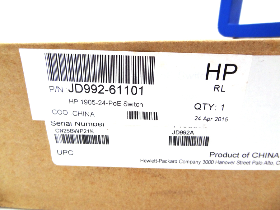 HP JD992A HP V1905-24-POE NETWORK SWITCH