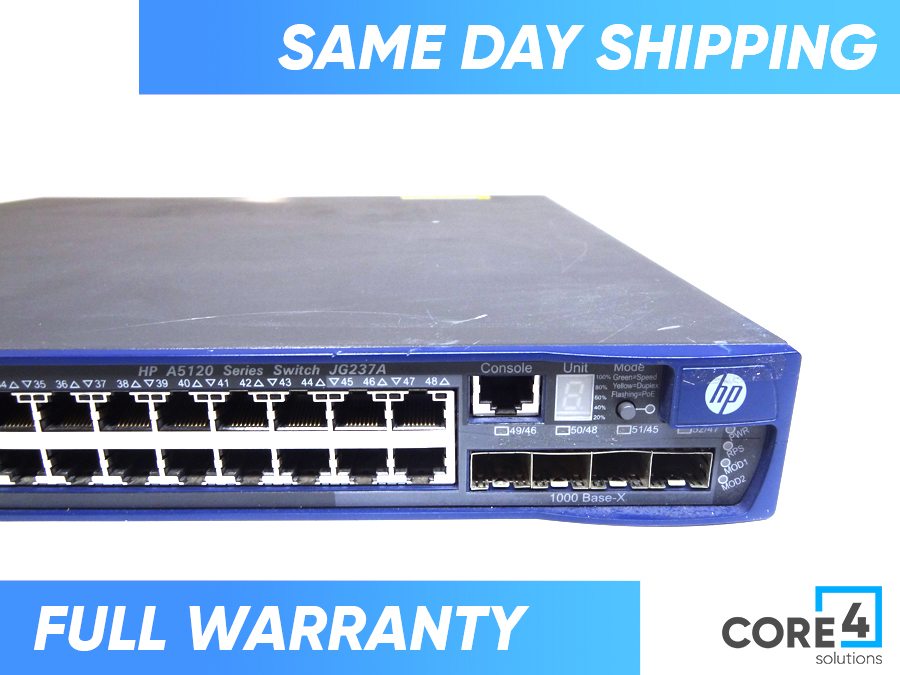 HP JG237A 5120-48G-POE+ EI SWITCH W/2 INTS - JG237-61001