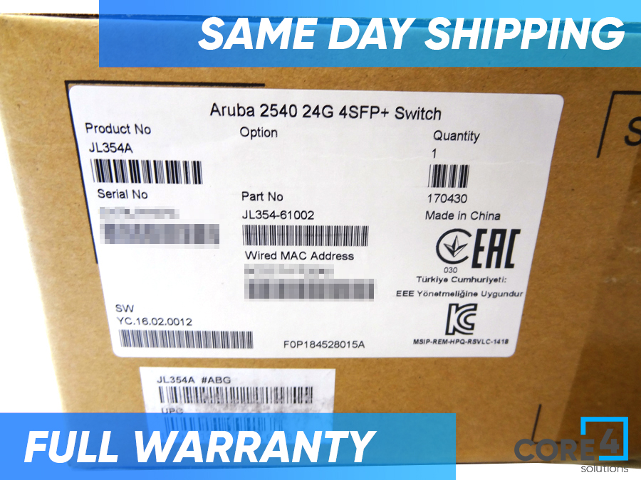 HP JL354A ARUBA 2540 24G 4SFP+ SWITCH *New Sealed*