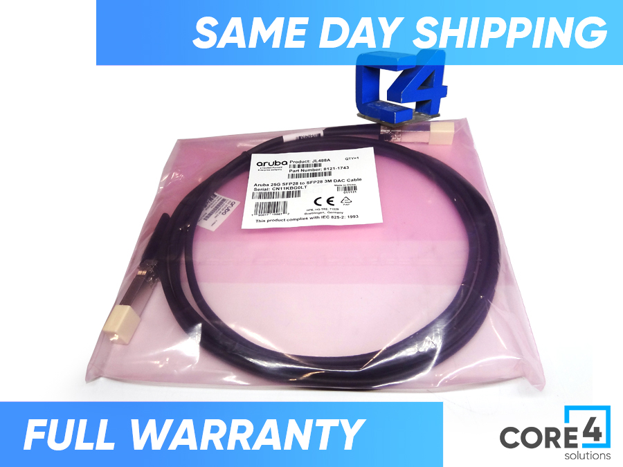 HP JL488A ARUBA 25G SFP28 TO SFP28 3M DAC CBL - JL488-61001
