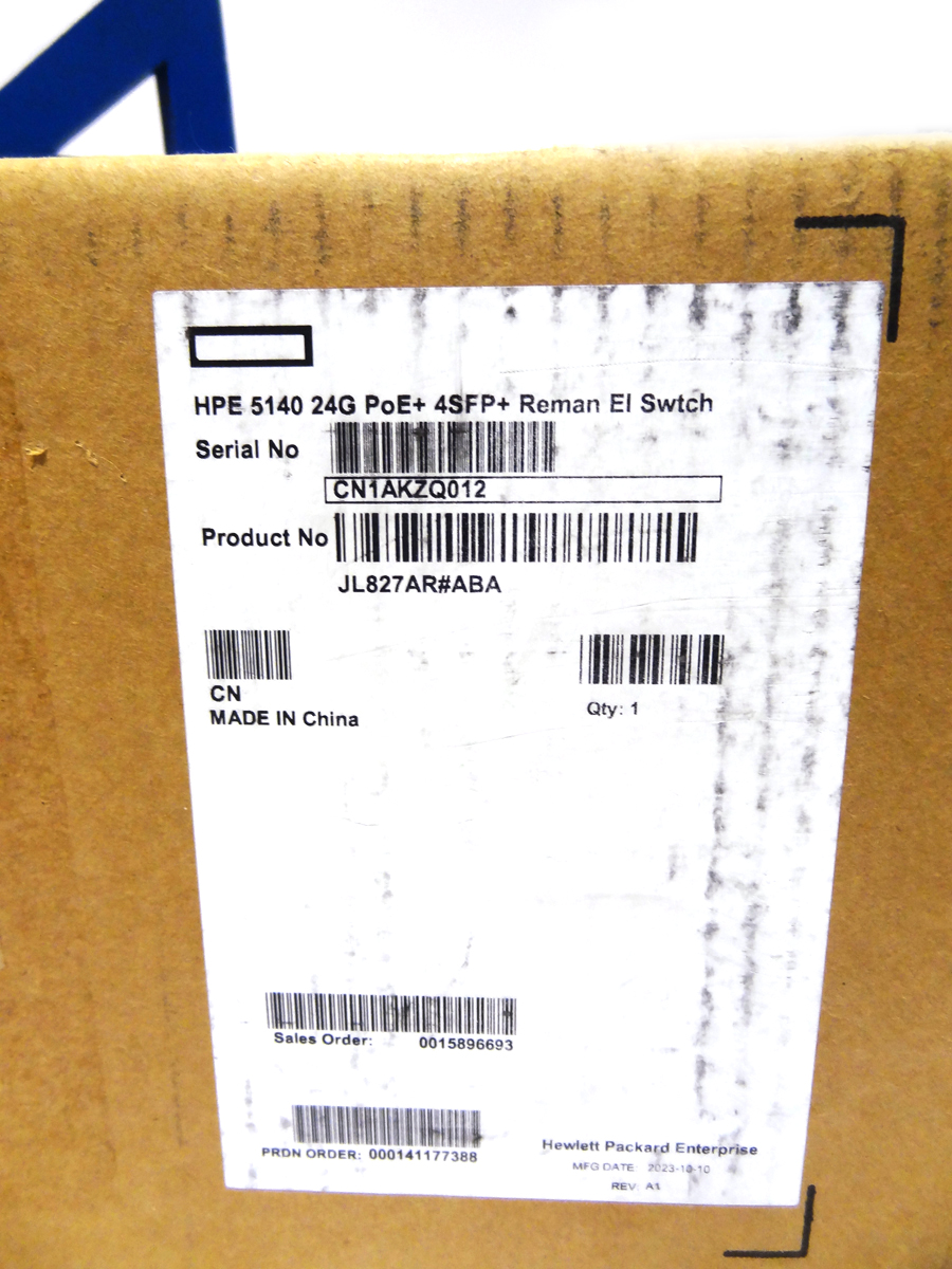 HP JL827A HPE ARUBA 5140 24G PoE+ 4SFP+ EL SWITCH