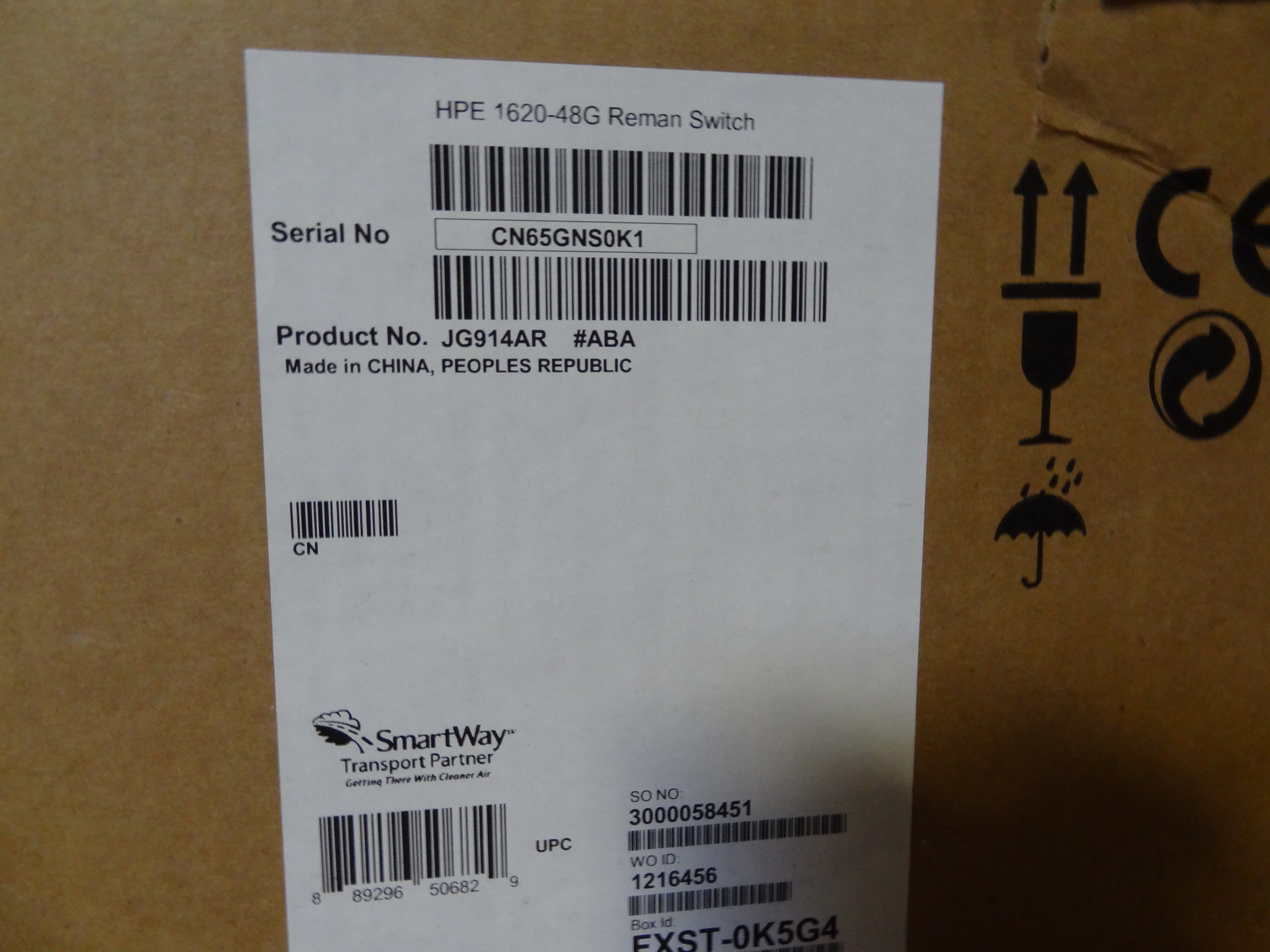 HP JG914A 1620-48G SWITCH *HP Renew* - JG914-61001, JG914-61101