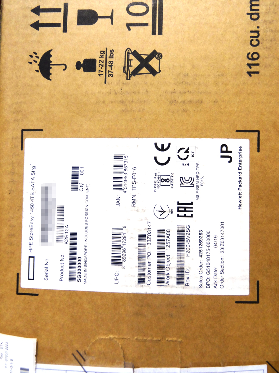HP K2R12A STOREEASY 1450 3.5IN 4TB SATA *New Sealed*