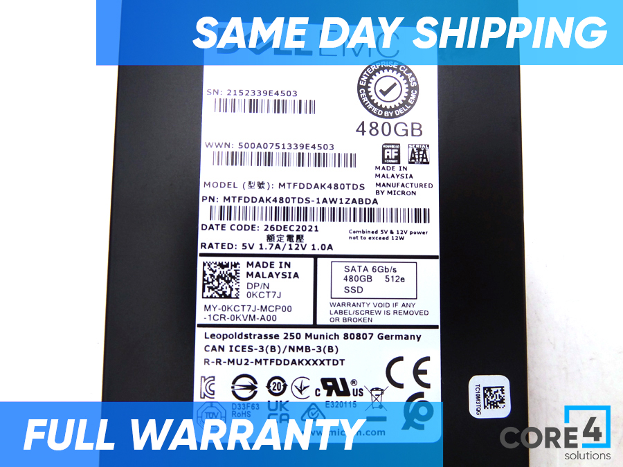DELL KCT7J 480GB SATA RI TLC 6G 2.5in SSD
