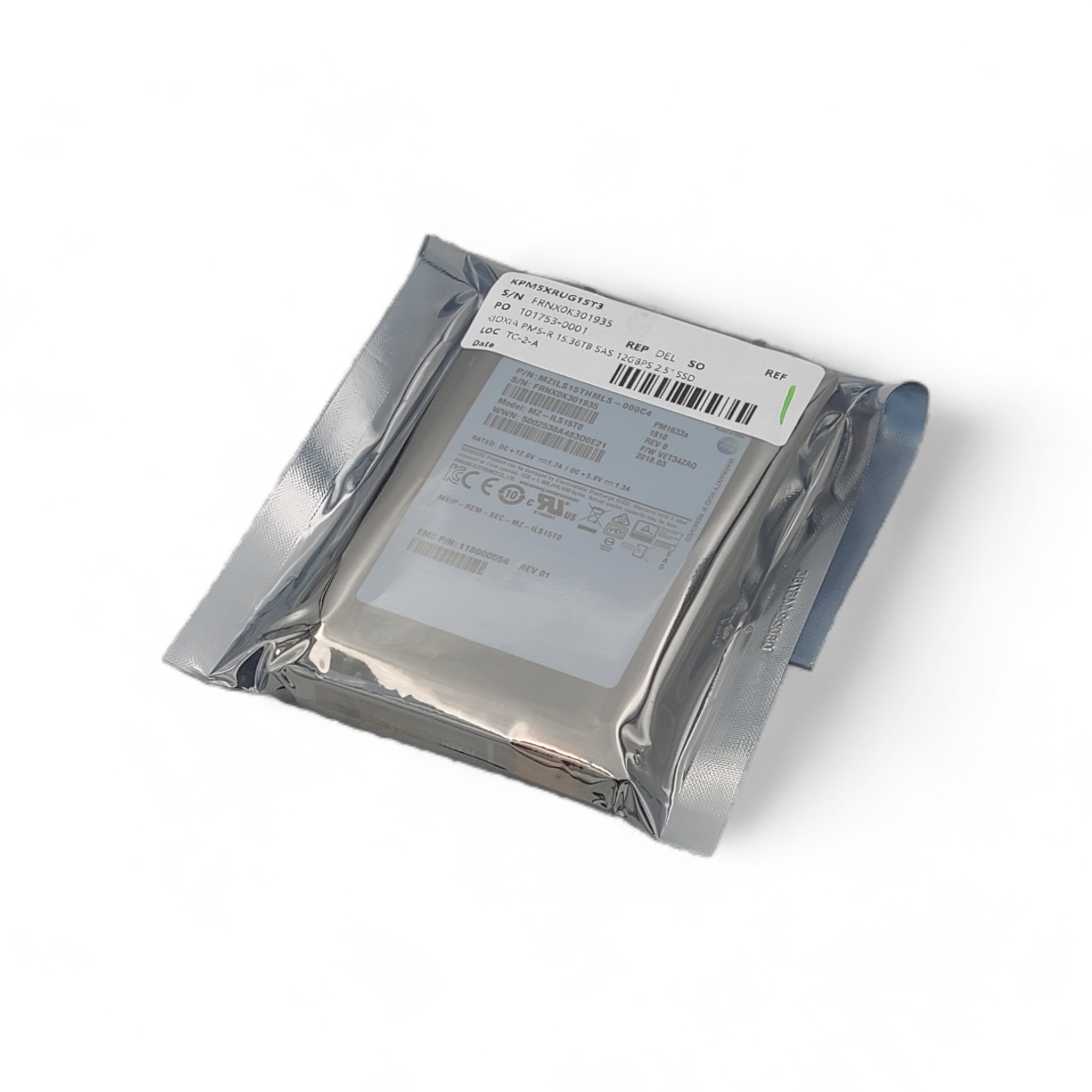 DELL KPM5XRUG15T3 KIOXIA PM5-R 15.36TB SAS 12GBPS 2.5 SSD