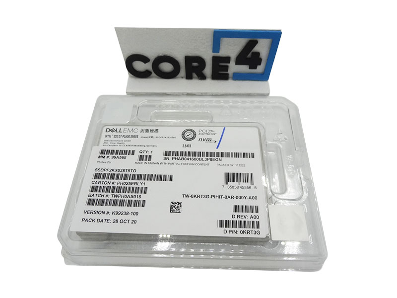 DELL KRT3G 3.84TB SSD 2.5 RI U.2 GEN4 NVME SSDPF2KX038T9E