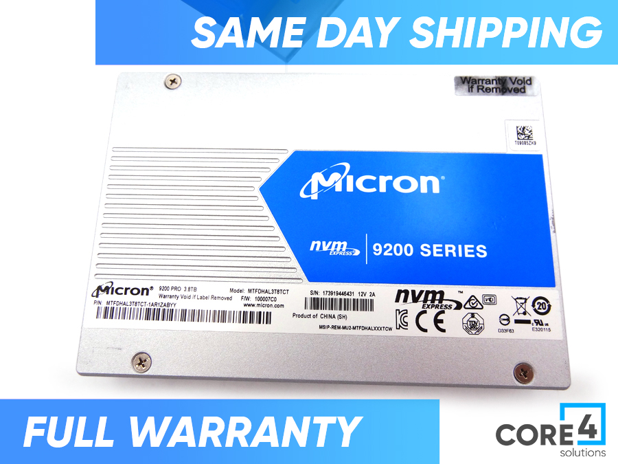MICRON MTFDHAL3T8TCT 3.84TB 9200 PRO U.2 NVME SSD *New Bulk*