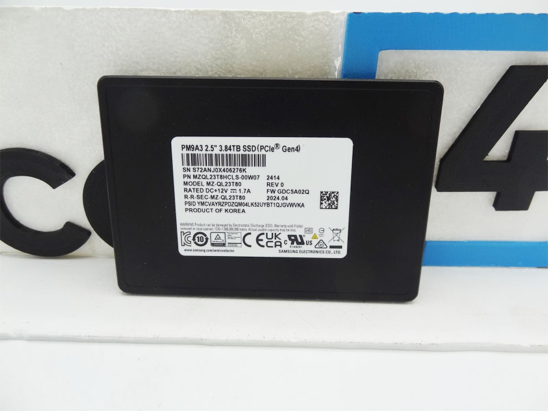 SAMSUNG MZ-QL23T800 3.84TB NVME GEN4 U.2 PM9A3 2.5 SSD