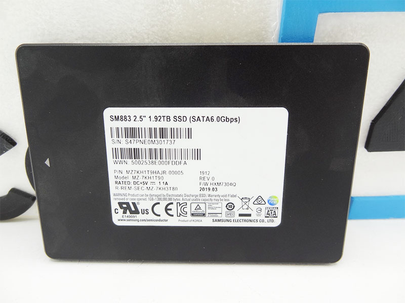 SAMSUNG MZ7KH1T9HAJR-00005 1.92TB 2.5 SM883 SATA 6GBPS SSD
