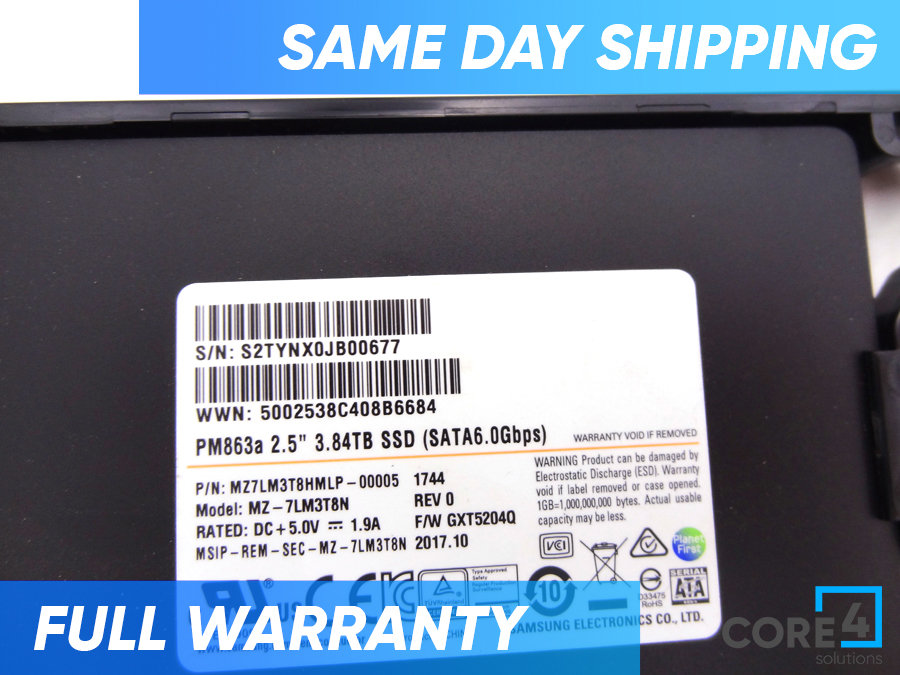 SAMSUNG MZ7LM3T8HMLP-00005 3.84TB PM863A SATA 2.5 6GBPS SSD *New Bulk* - MZ7LM3T8HMLP, MZ-7LM3T8N