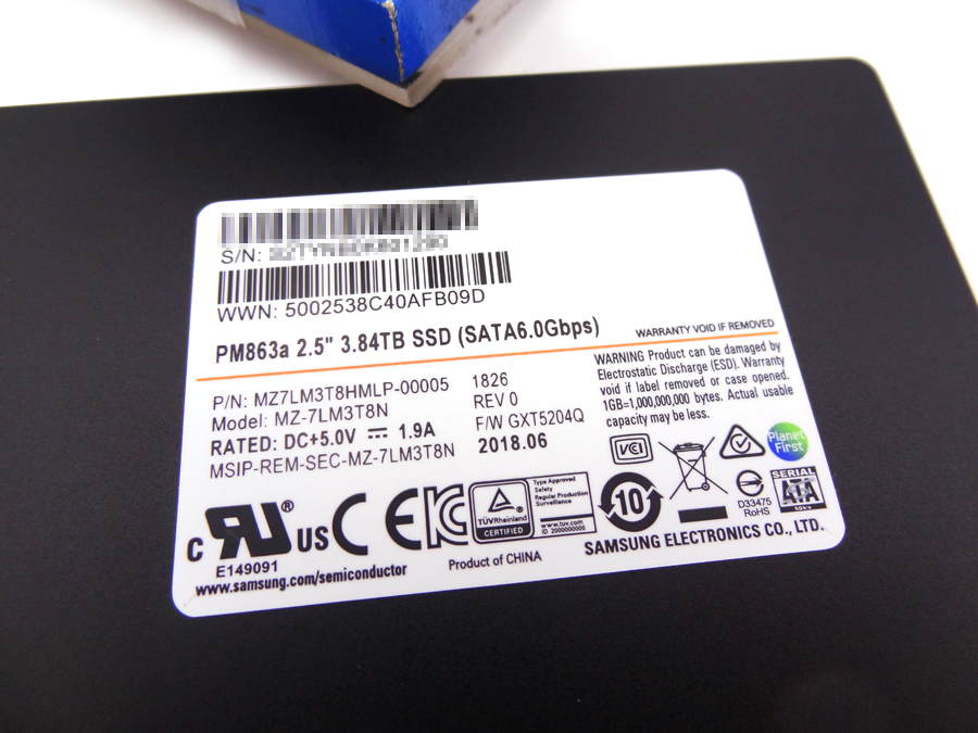 SAMSUNG MZ7LM3T8HMLP-00005 3.84TB PM863A SATA 2.5" 6GBPS SSD