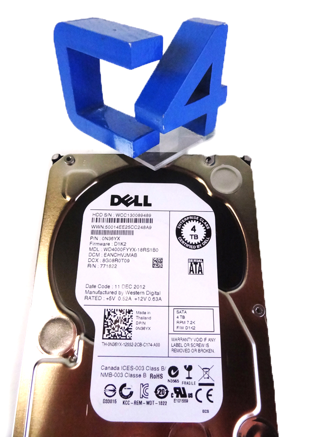 DELL N36YX 4TB 7.2K SATA HARD DRIVE 3.5IN