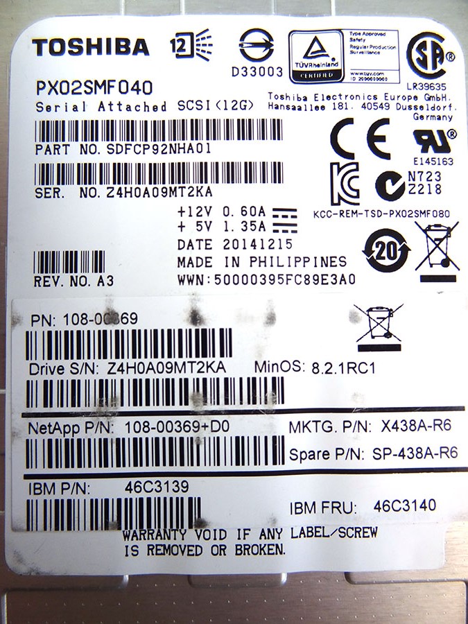 NETAPP X438A-R6 400GB 2.5 SSD HARD DRIVE