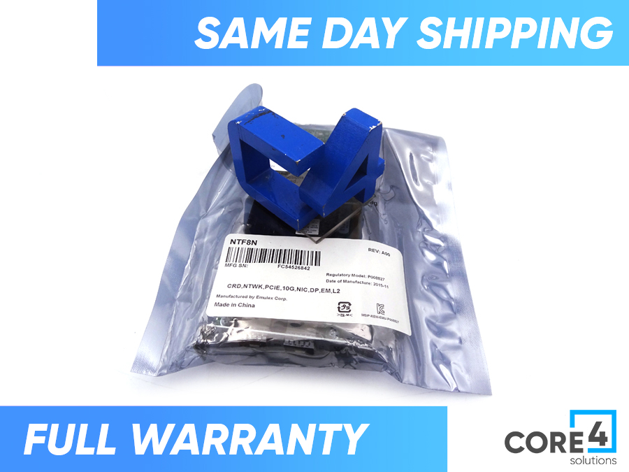 DELL NTF8N EMULEX DUAL-PT 10GBE SFP+ ADPT *New Bulk*