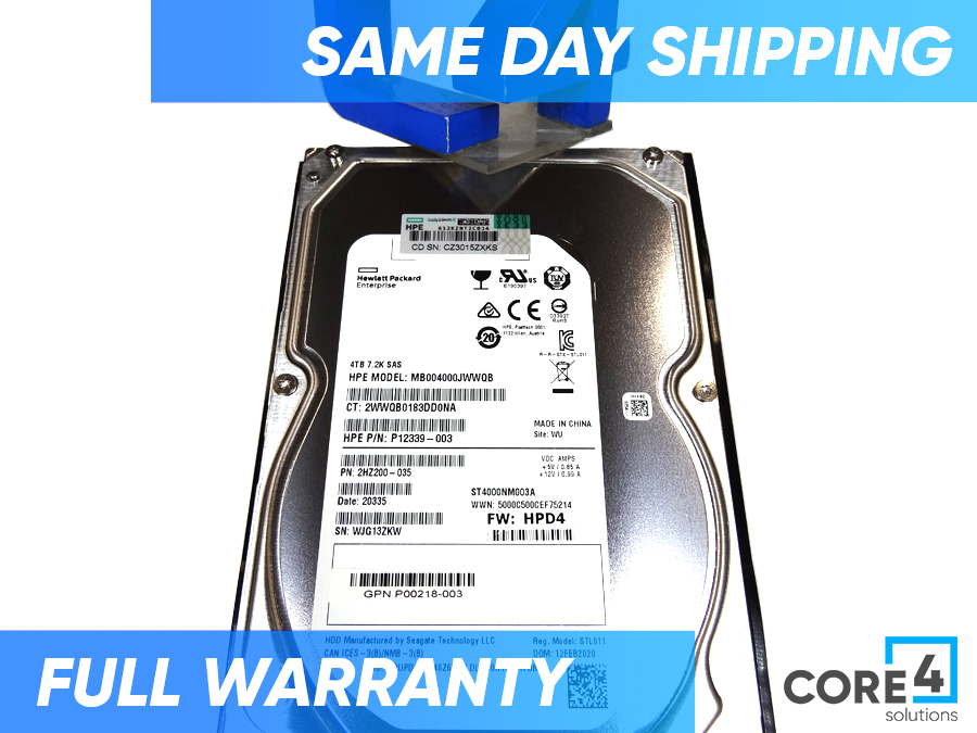 HP P00198-001 HPE 4TB 12G SAS LFF DS HDD - P00670-001