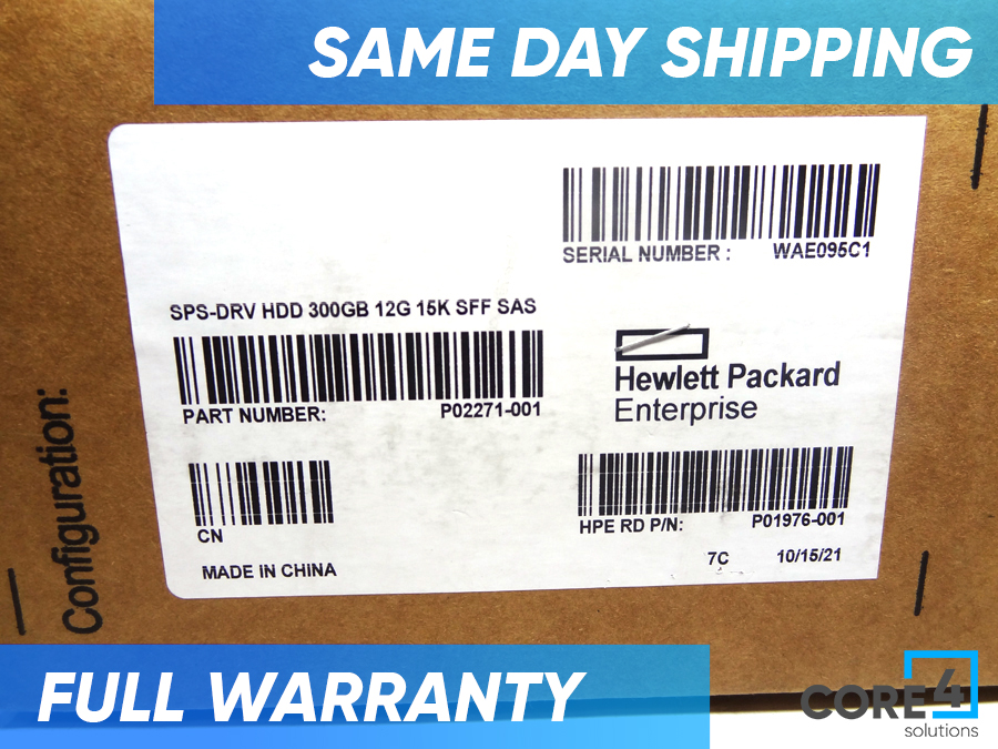 HP P02271-001 SPS-DRV HDD 300GB 12G 15K SFF SAS *New Bulk* 
